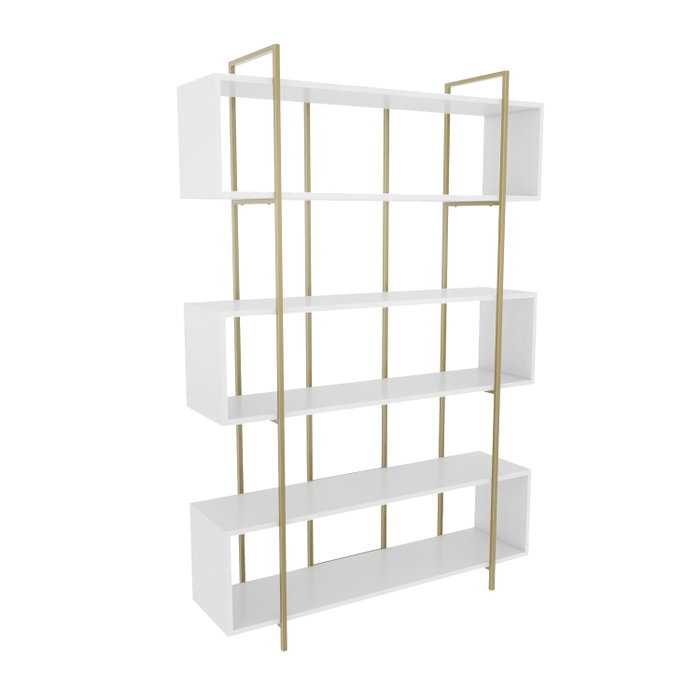 Hanah Home Estantería Bruti Blanco y Dorado